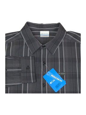 Columbia Rogers Peak Mens Med Regular Fit Long Sleeve Shirt Plaid Pattern Cotton